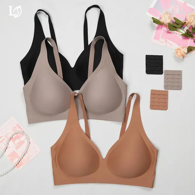 LemonSilk Women's Wireless Comfortable Push Up Bra (Pack of 3)